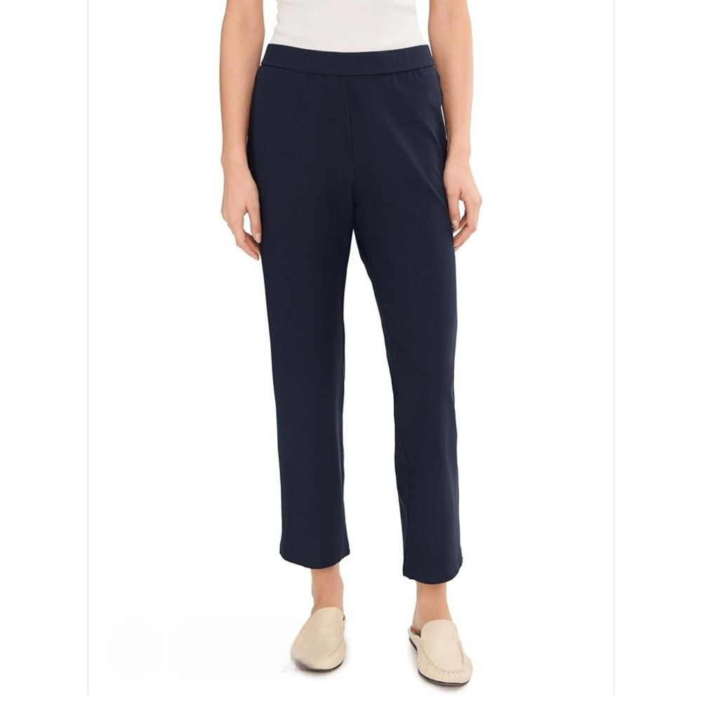 Eileen Fisher Black Tencel Lyocell Stretch High Rise Ankle Pants S RN78121 183